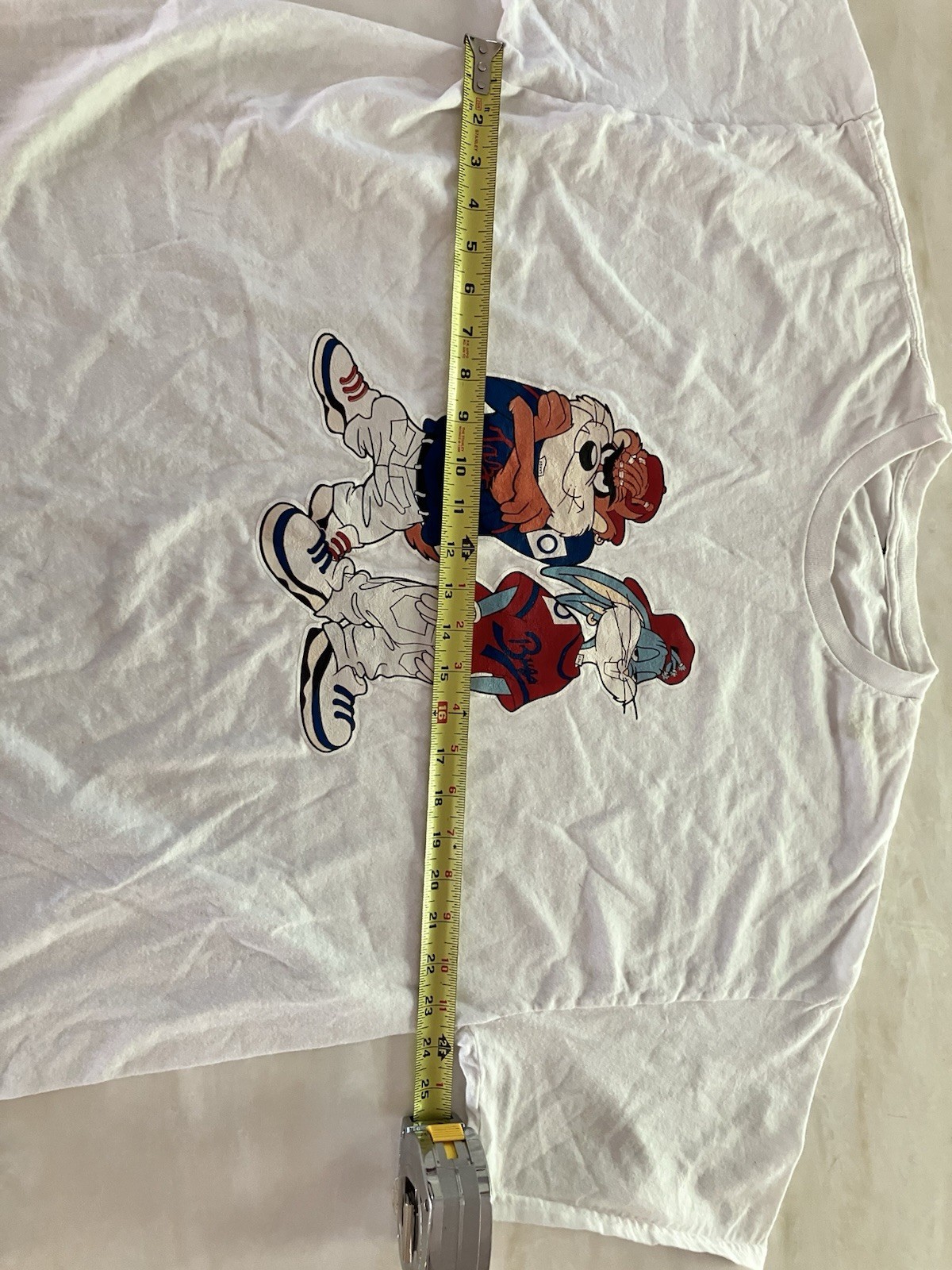 Vintage Looney Tunes Taz Bugs Baseball Shirt XL White Cartoon Graphic Tee