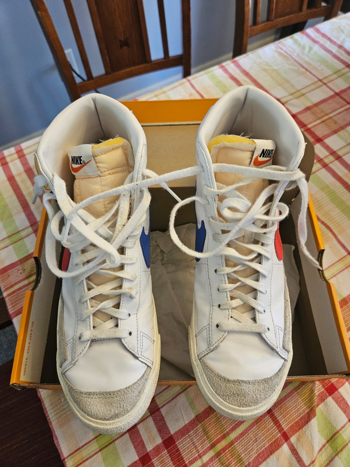 Size 10 – Nike Men’s Blazer ’77 Vintage Mid White Blue Red