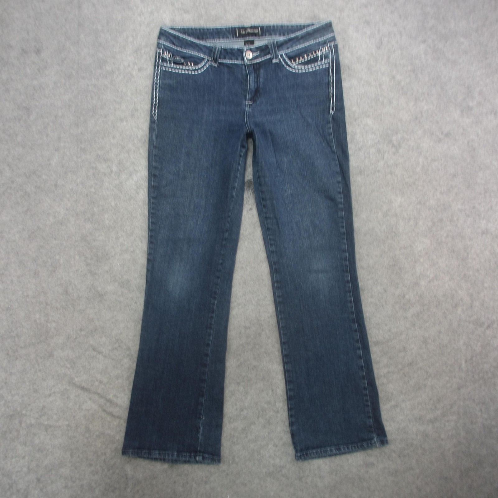 9.8 Premium Jeans Womens 10 Bootcut Contrast Stitch Stretch Embellished Pockets