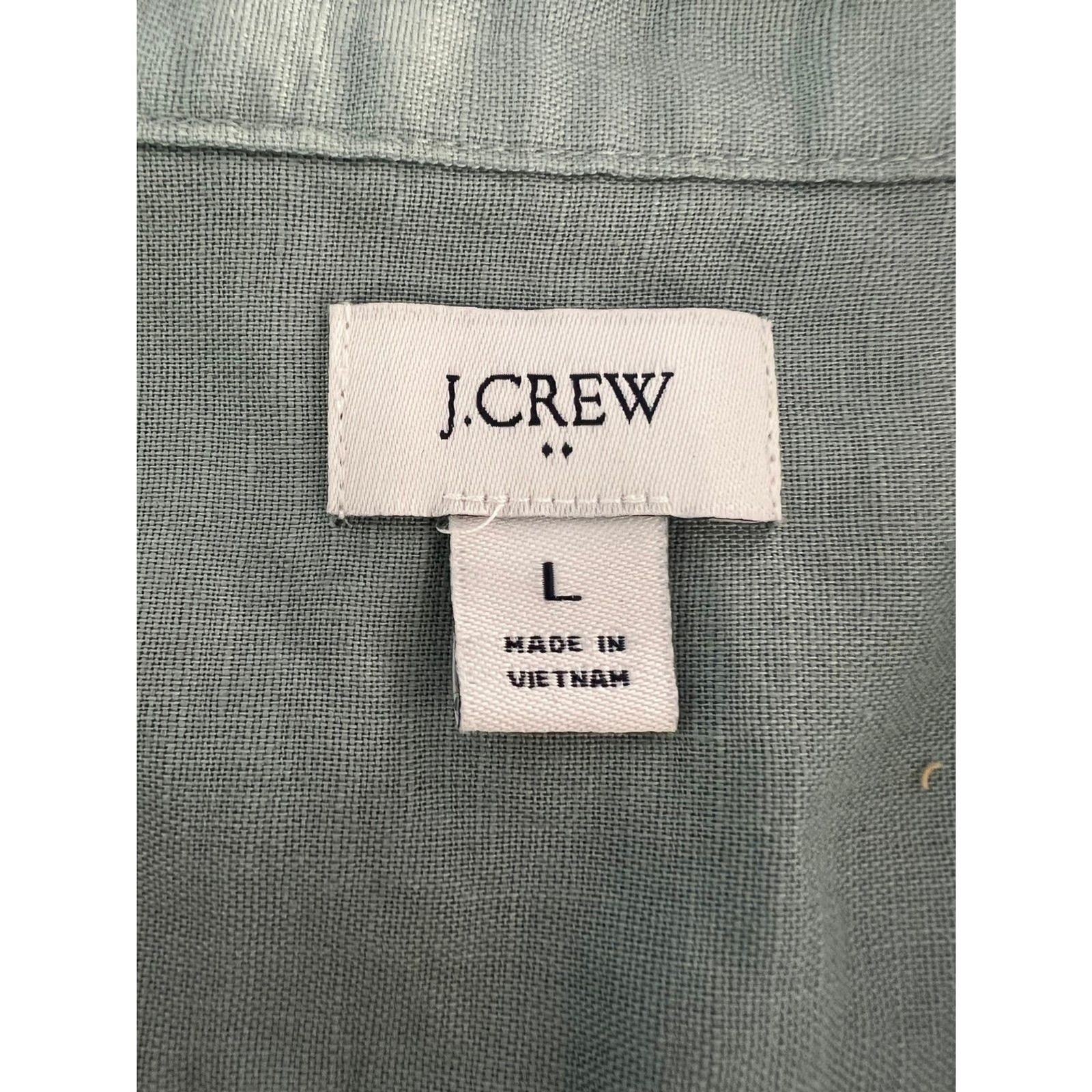 JCrew Linen Cotton Blend Sleeveless Tunic Shirt Sage Green Re-Imagined Large L