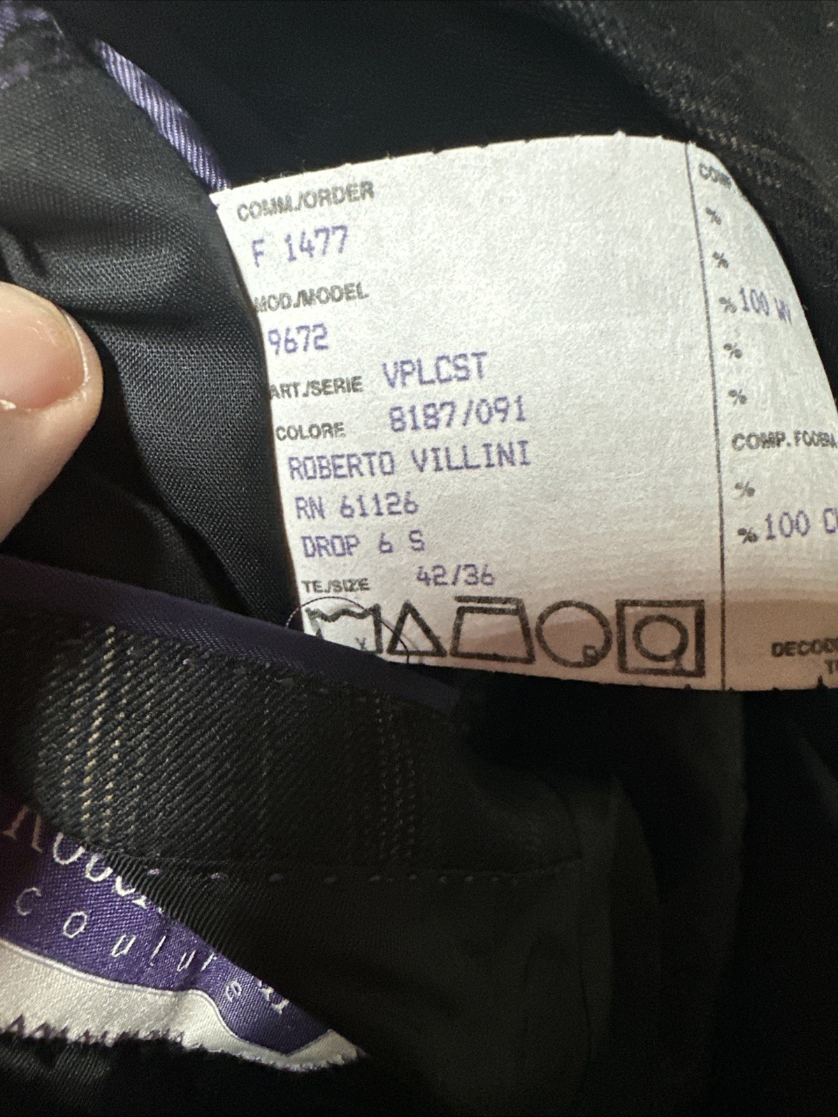 Roberto Villini Men’s Suit Gray Wool Jacket and Pants