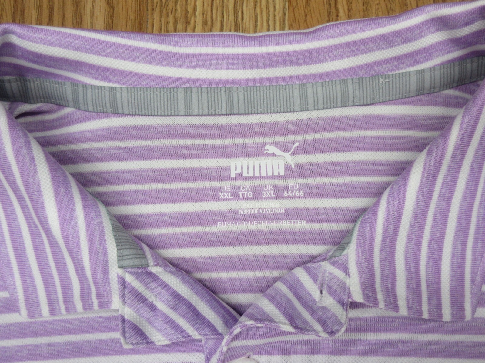PUMA POLO/GOLF SHIRT POLY/SPANDEX BLEND LAVENDER & WHITE 2X-LARGE, XXL