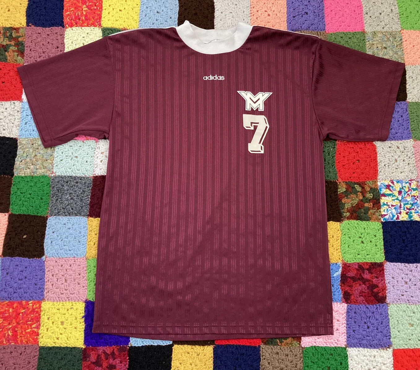 Vintage Adidas Soccer Jersey Shiny Stripes Silky Adult XLVTG 🔥RARE 90s 2000s