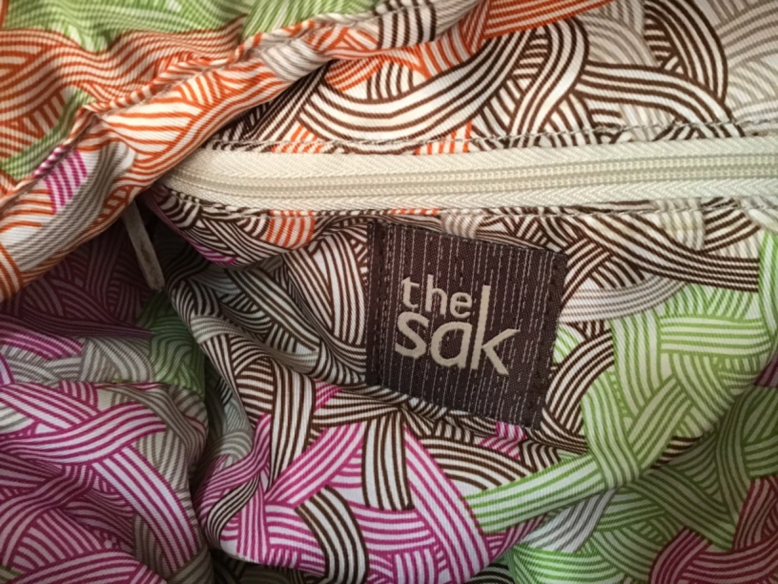 The Sak Gray, Bone & Metallic Leather Shoulder Bag or Crossbody – 14W x 11H x 4D