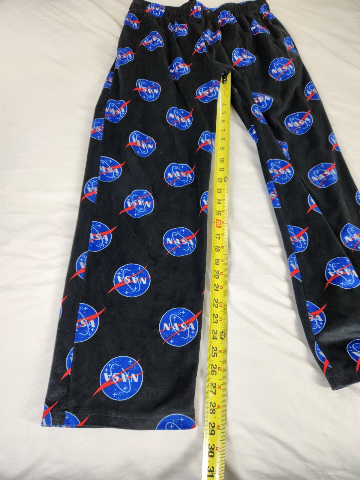 ADTN Pants M Men’s Black NASA Logo Fleece Pajama Lounge Pants