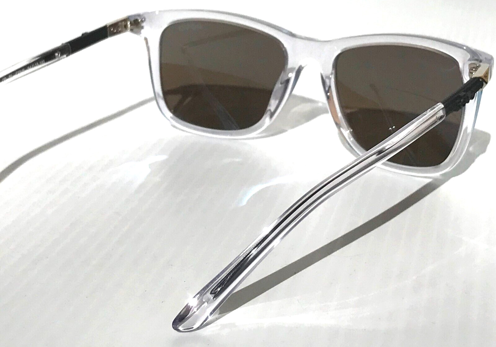 NEW REVO COVE Shiny Crystal Clear POLARIZED Blue Lens Sunglass 1164N 09 BL