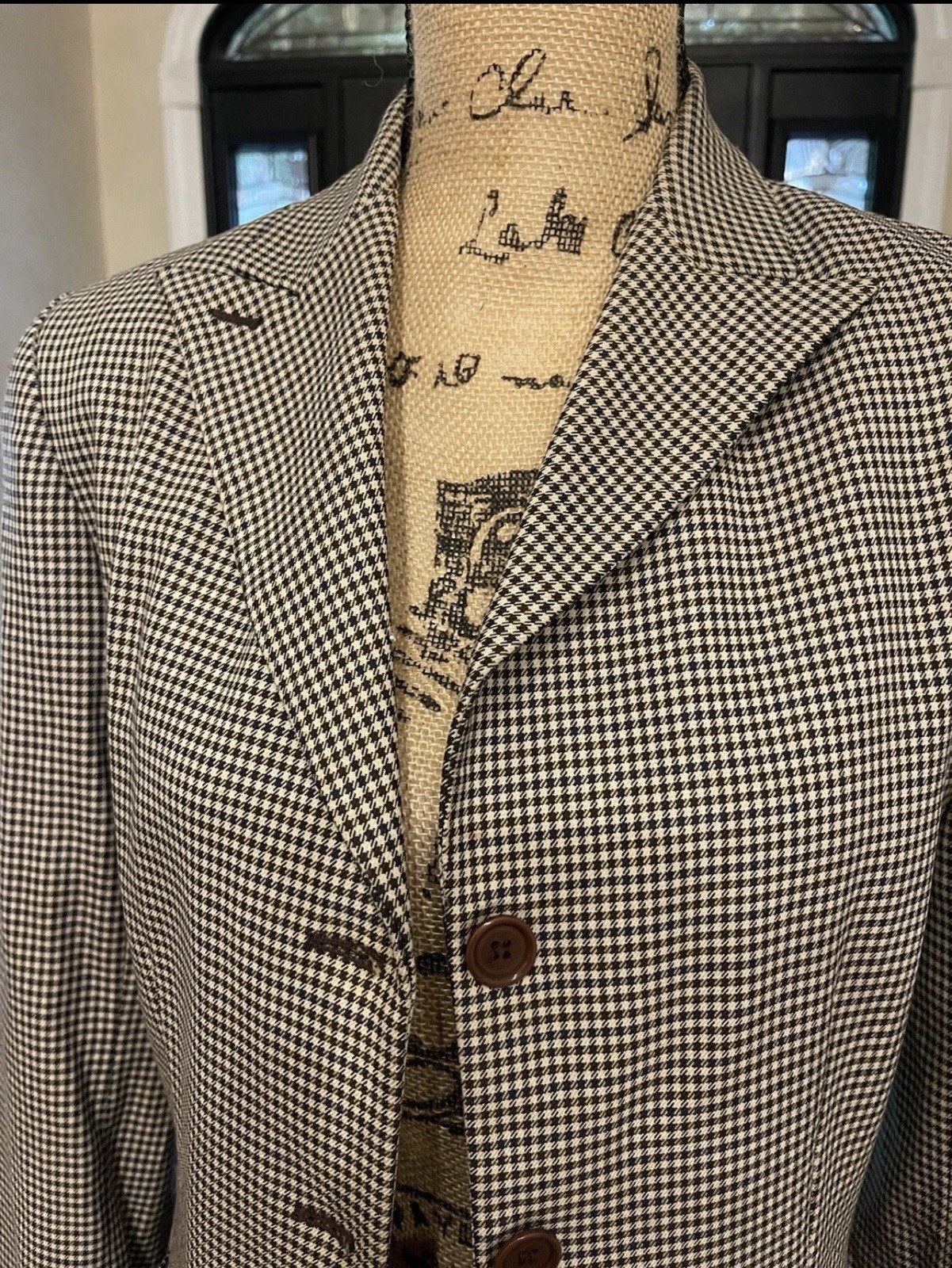 Max Studio Collection Women’s Houndstooth Herringbone Blazer Jacket Size 10