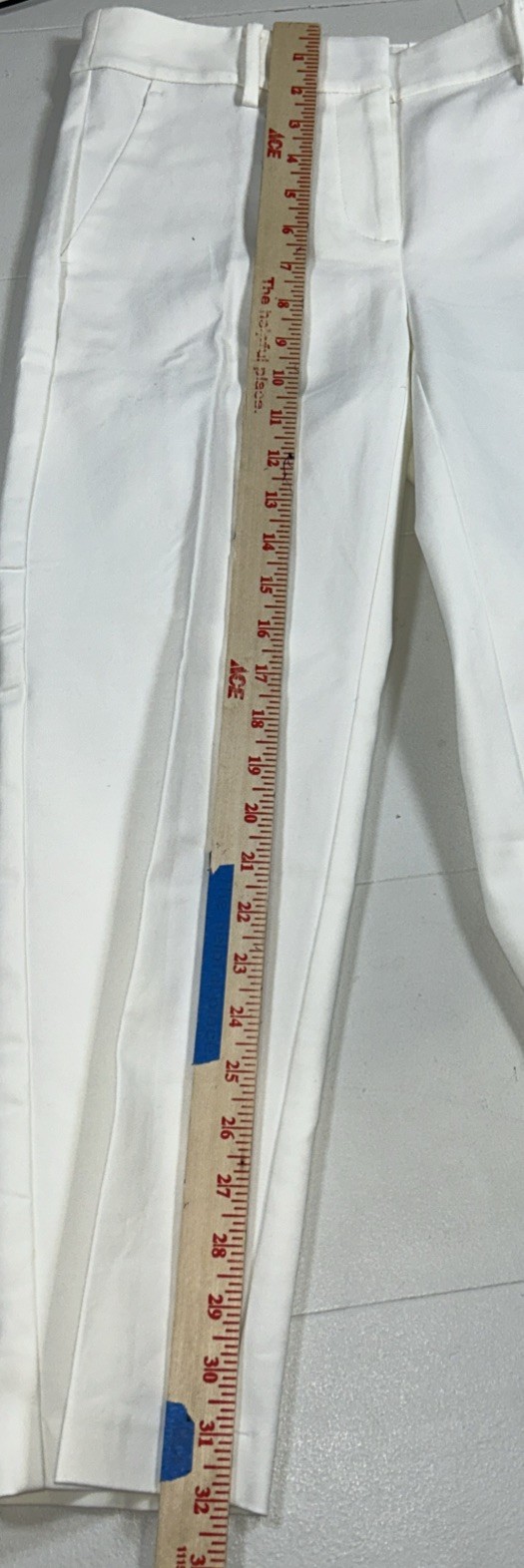 NWT Loft The Riviera Slim Copped Women’s Size 00P White Pants Stretch $69.50