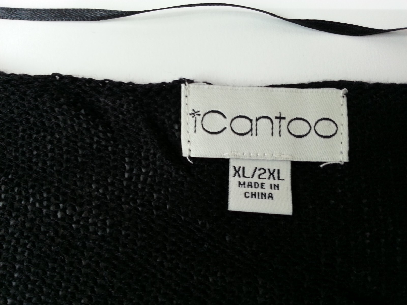 Cantoo Top XL / 2XL Black Knit Short Sleeve Semi Sheer