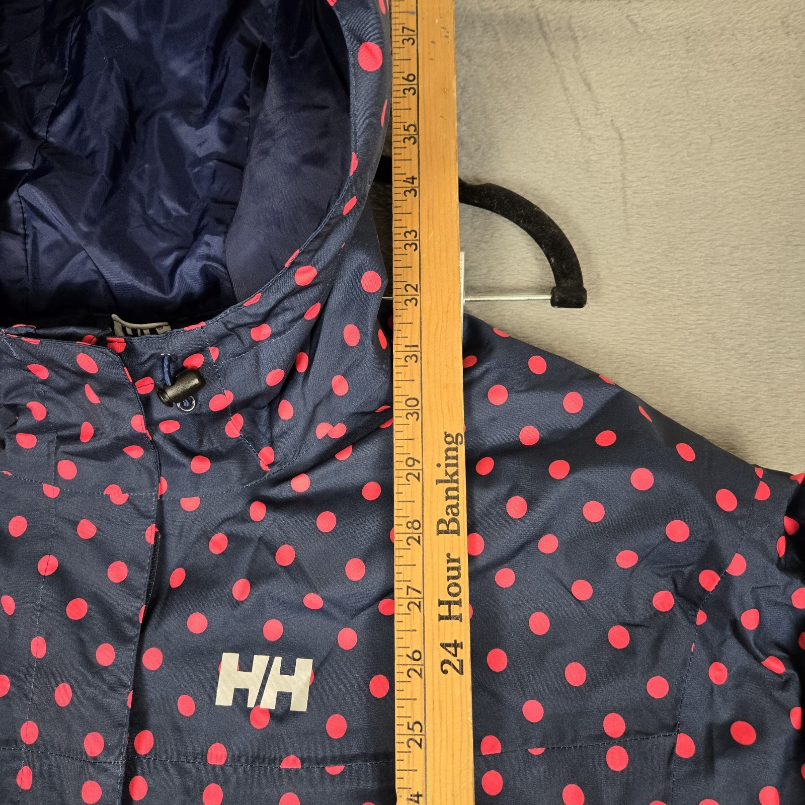 Helly Hansen Jacket Womens XL Bellevue Waterproof Navy Polka Dot Windbreaker NWT