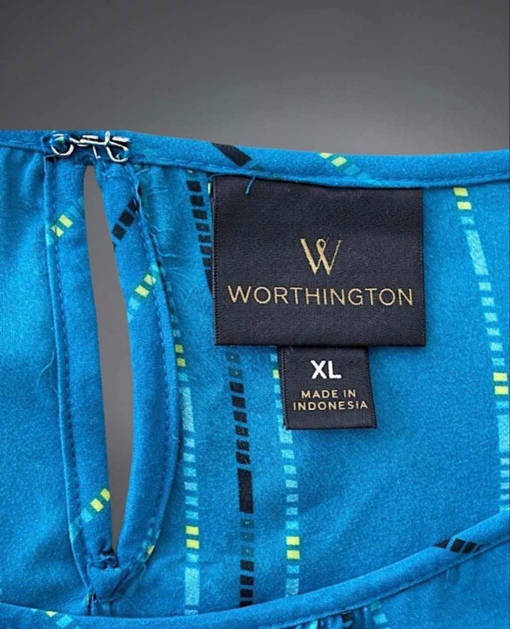 Worthington Teal Blue Flutter Sleeve Cold Shoulder Blouse – Size XL