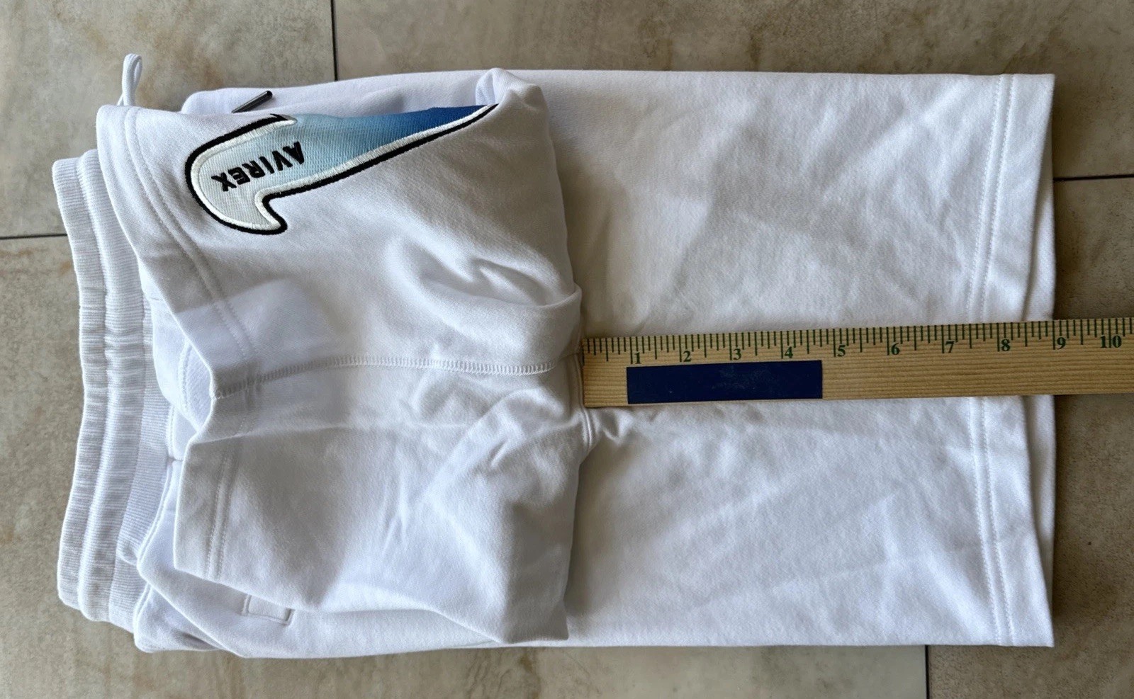Avirex White /Blanc 100% Cotton Size Small Embroidered Shorts MSRP:$168/-New