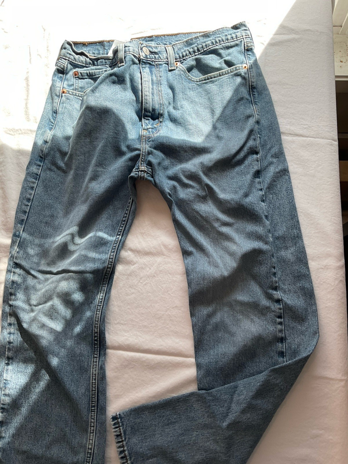 Levi’s Men’s Regular Fit Blue Light Wash Cotton Denim Jeans Mid Rise 5-Pocket
