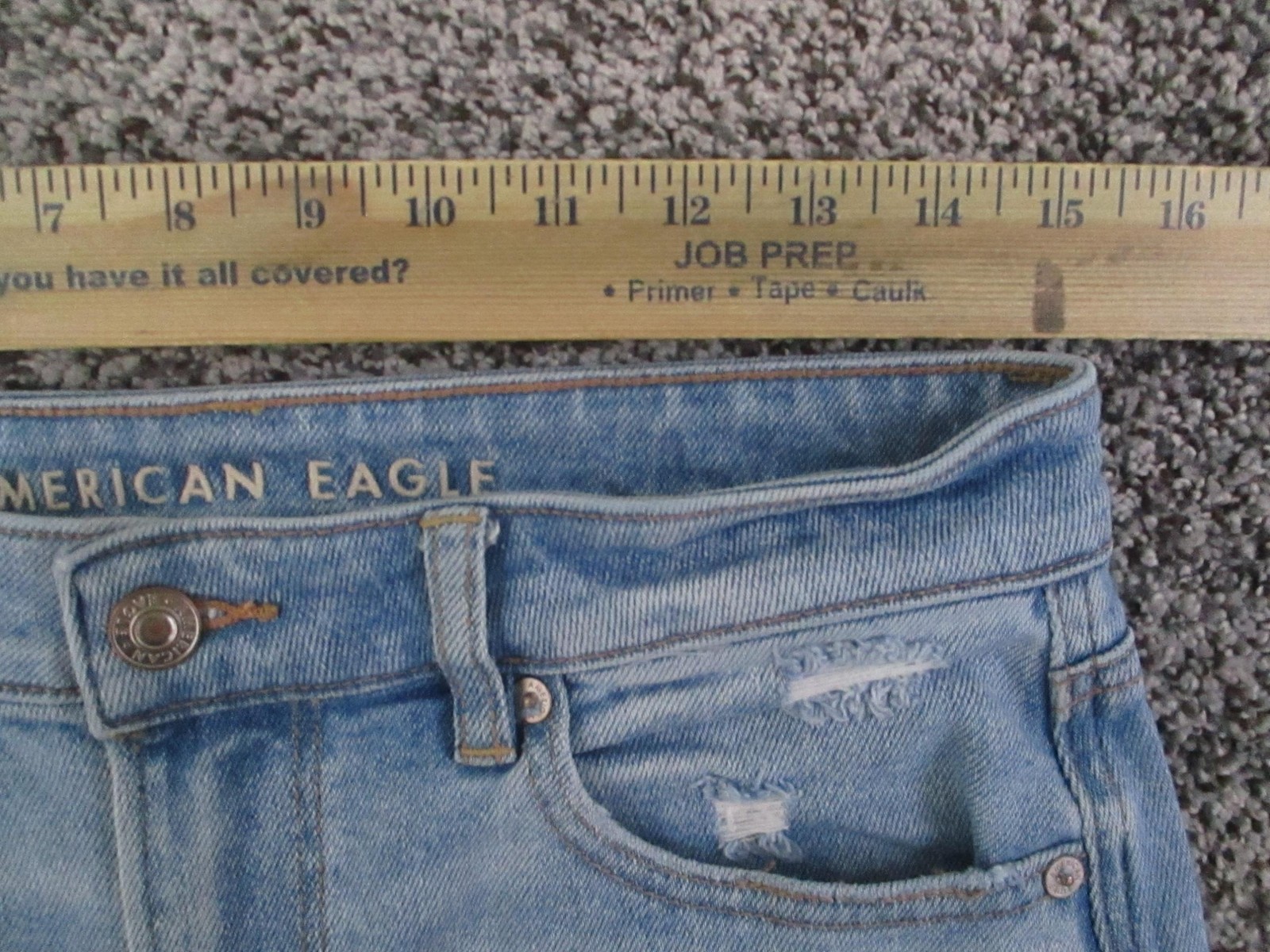 American Eagle Jeans Womens 8 Blue Mom Jean Distressed Ripped Stretch 29×28