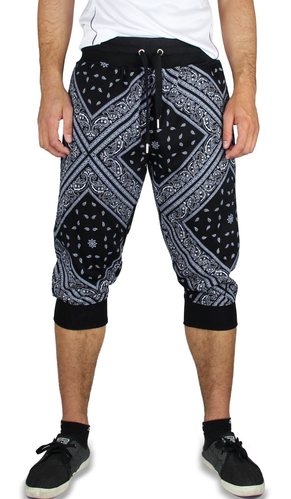 Blue Ocean Mens Bandana Printed Jogger Crop Pants (CP-33)
