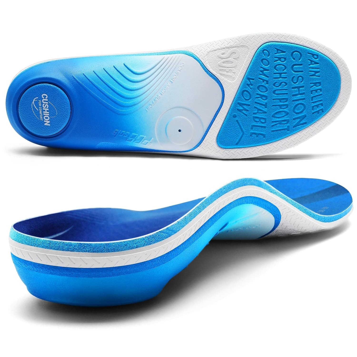 High Arch Support Insoles for Plantar Fasciitis Relief – Heavy Duty Comfort Inse