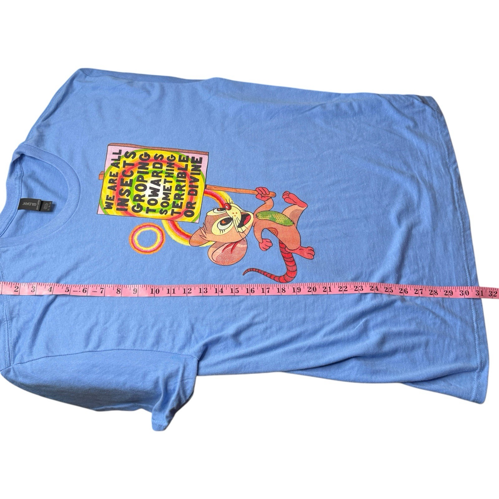 Webworm David Farrier Merch WE ARE ALL INSECTS Graphic T-Shirt XL – Blue