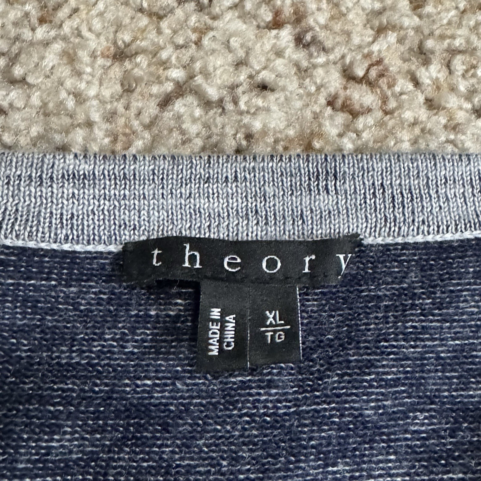 Theory Axion Rigelle Merino Wool Linen Blend Sweater Knitted Fabric Men’s XL