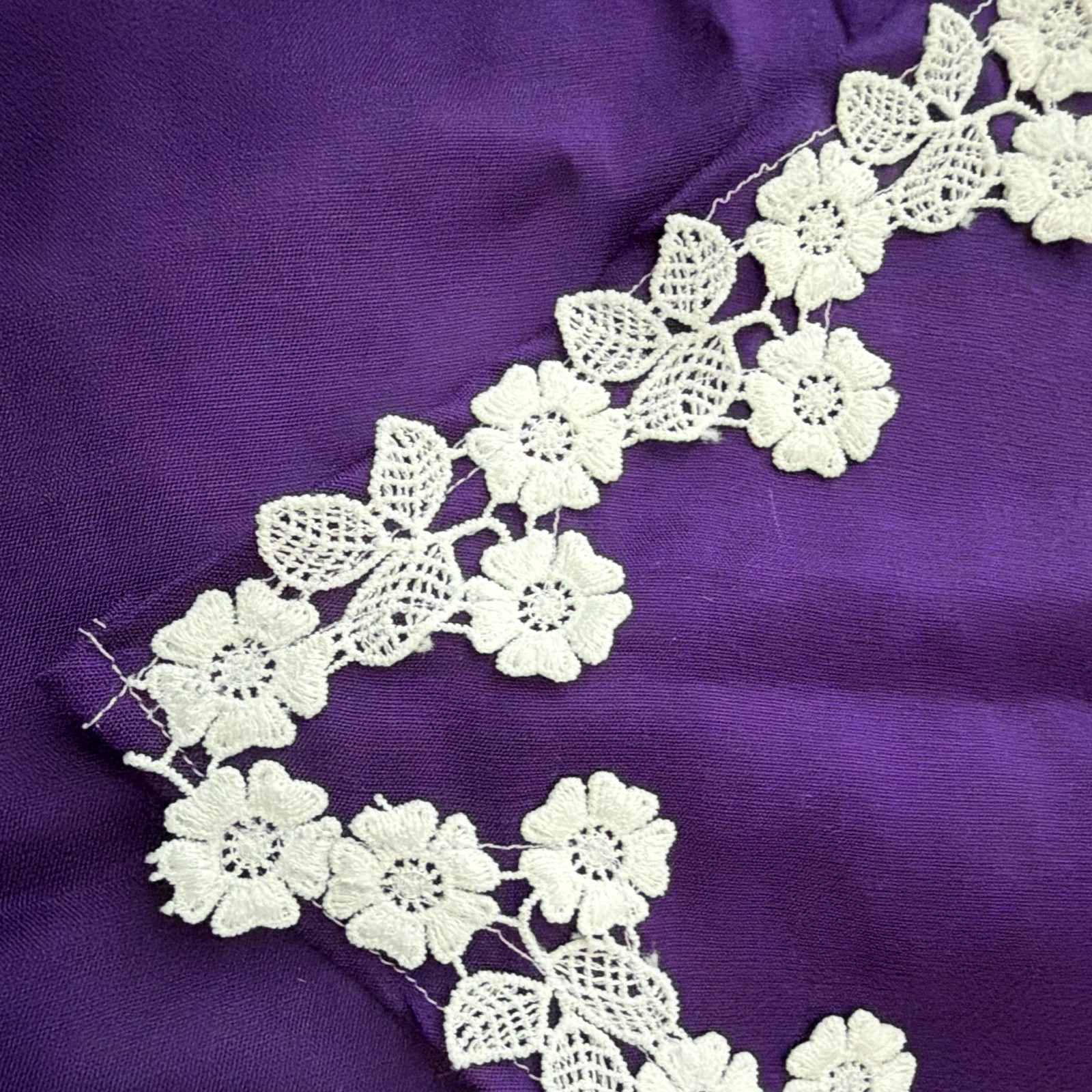 Small Dog Under 13 lbs Purple with white floral Lace Scarf – tailored by seller