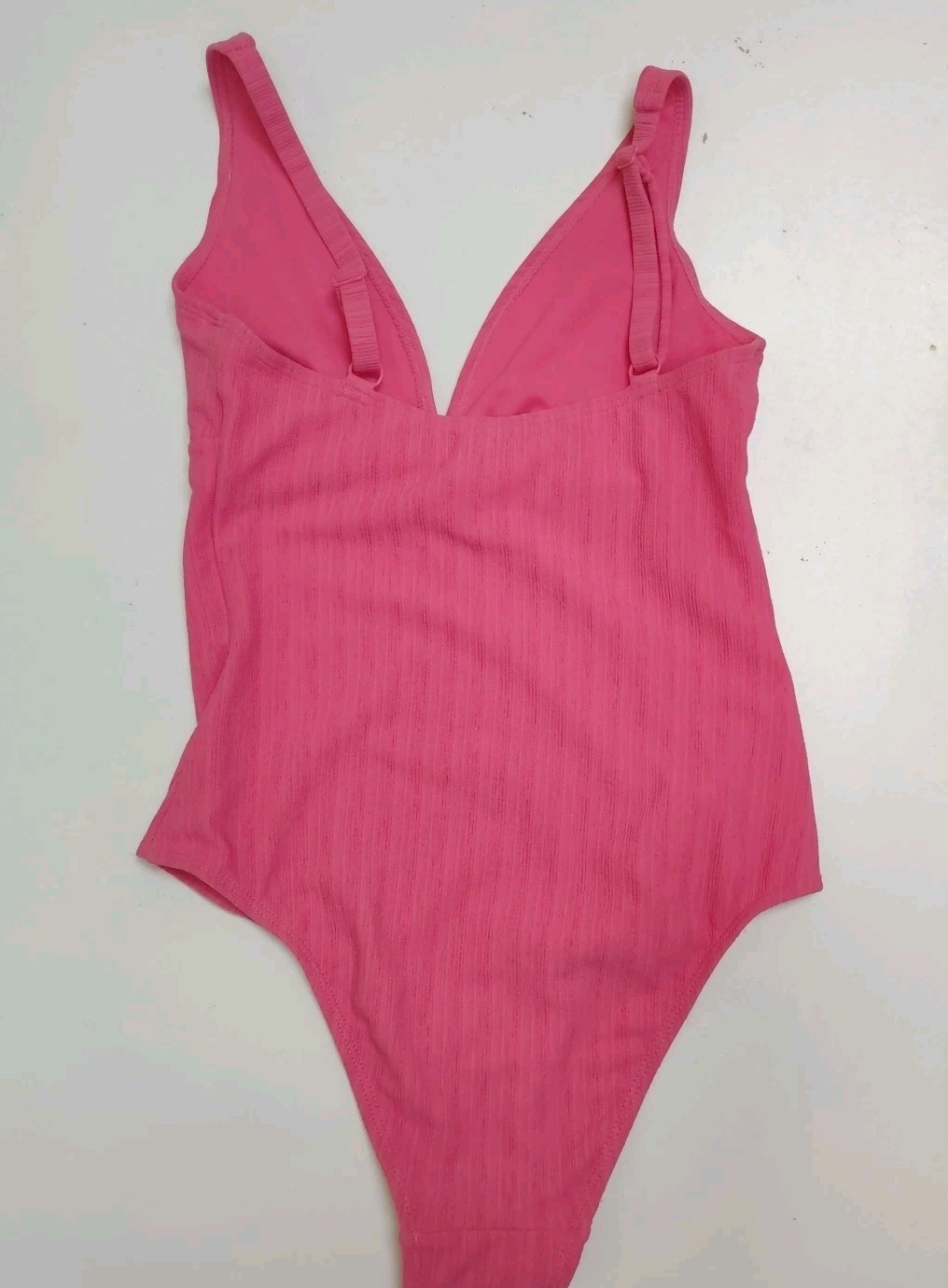 Pink Primark Swimsuit Size Small 10/12 adjustable straps ribbed fabric