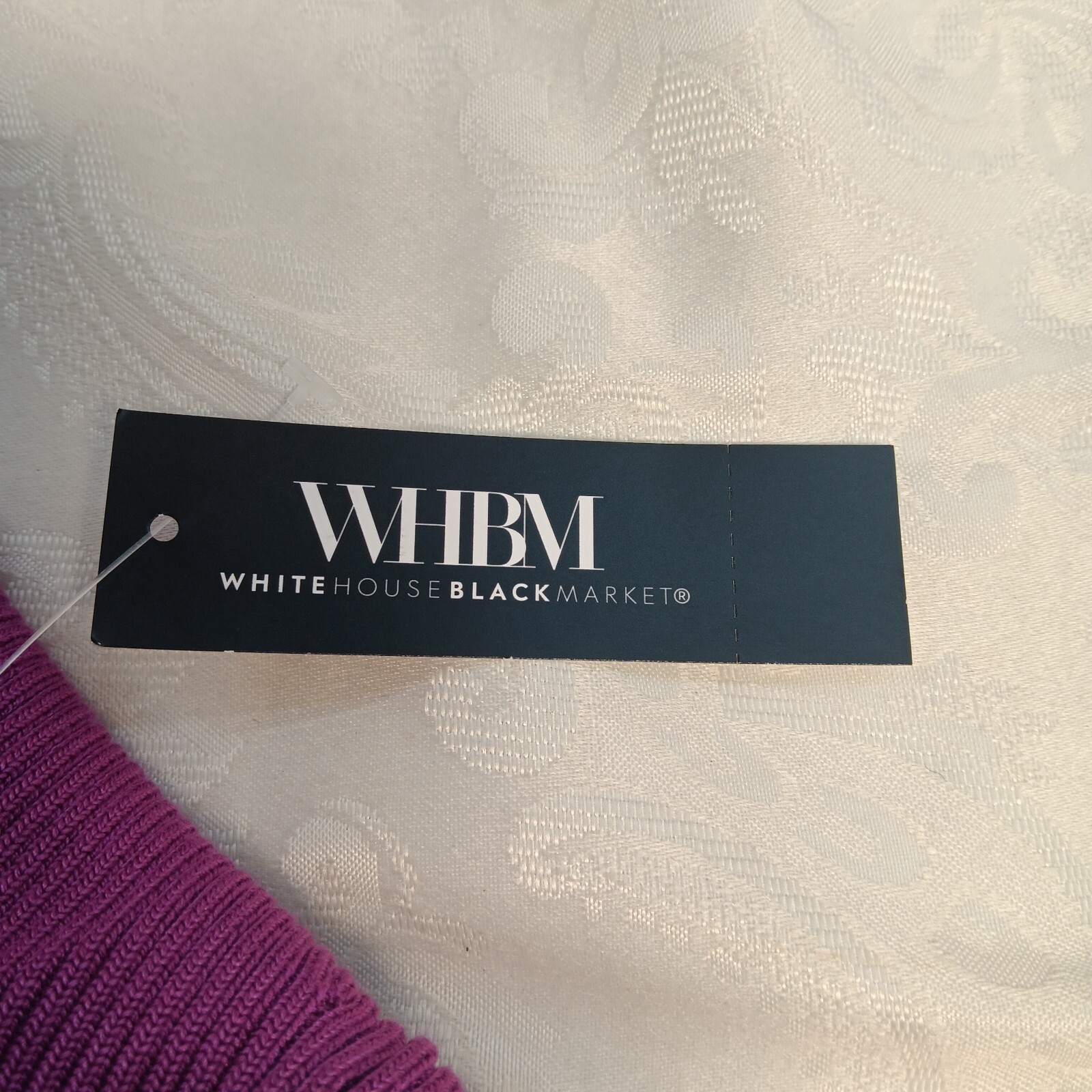 whbm Womens Long Sleeve Rib Turtleneck Sweater Baie/Purple XS $85