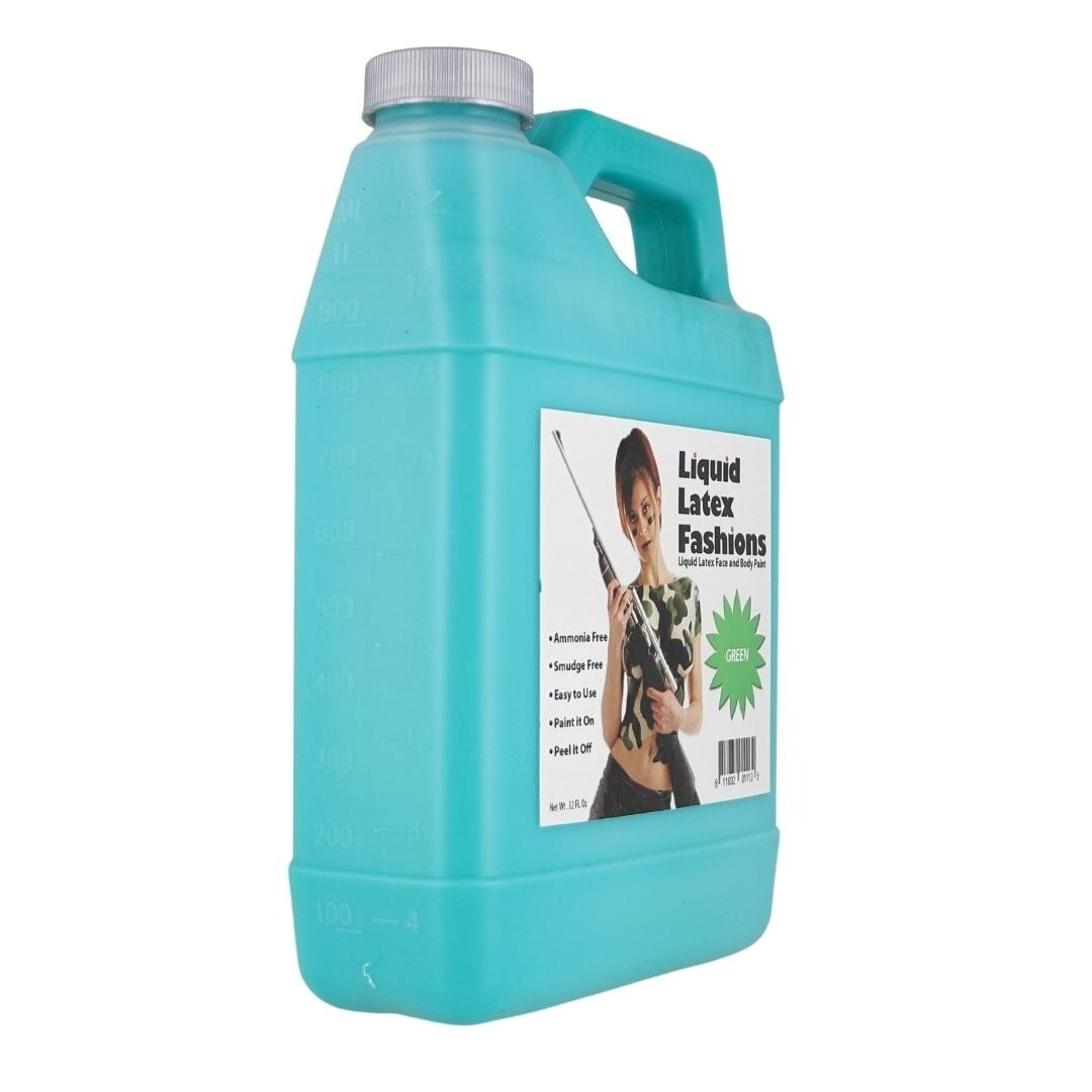 Green 32 Fl Oz – Liquid Latex Face and Body Paint for Cosplay, Halloween, Party