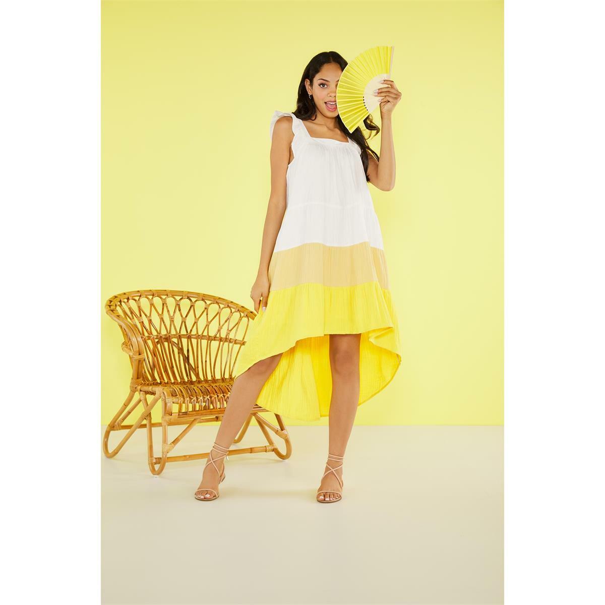 Mud Pie E3 Women Nile Colorblock Mustard Dress 85000137 Choose Size