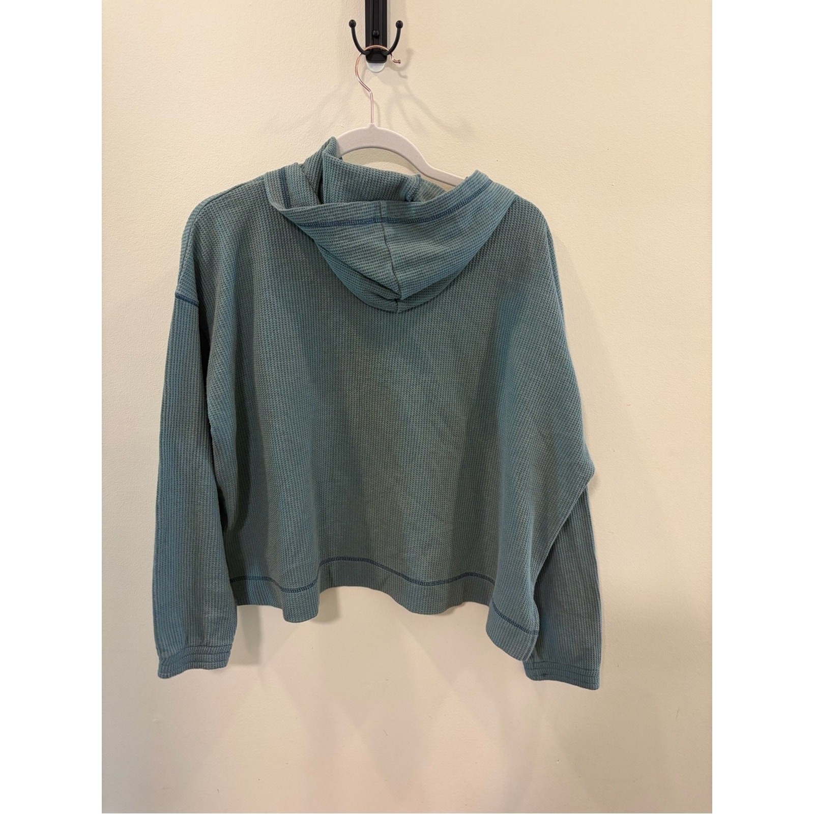 Camp Greystone League Teal Waffle-Knit Hooded Sweatshirt