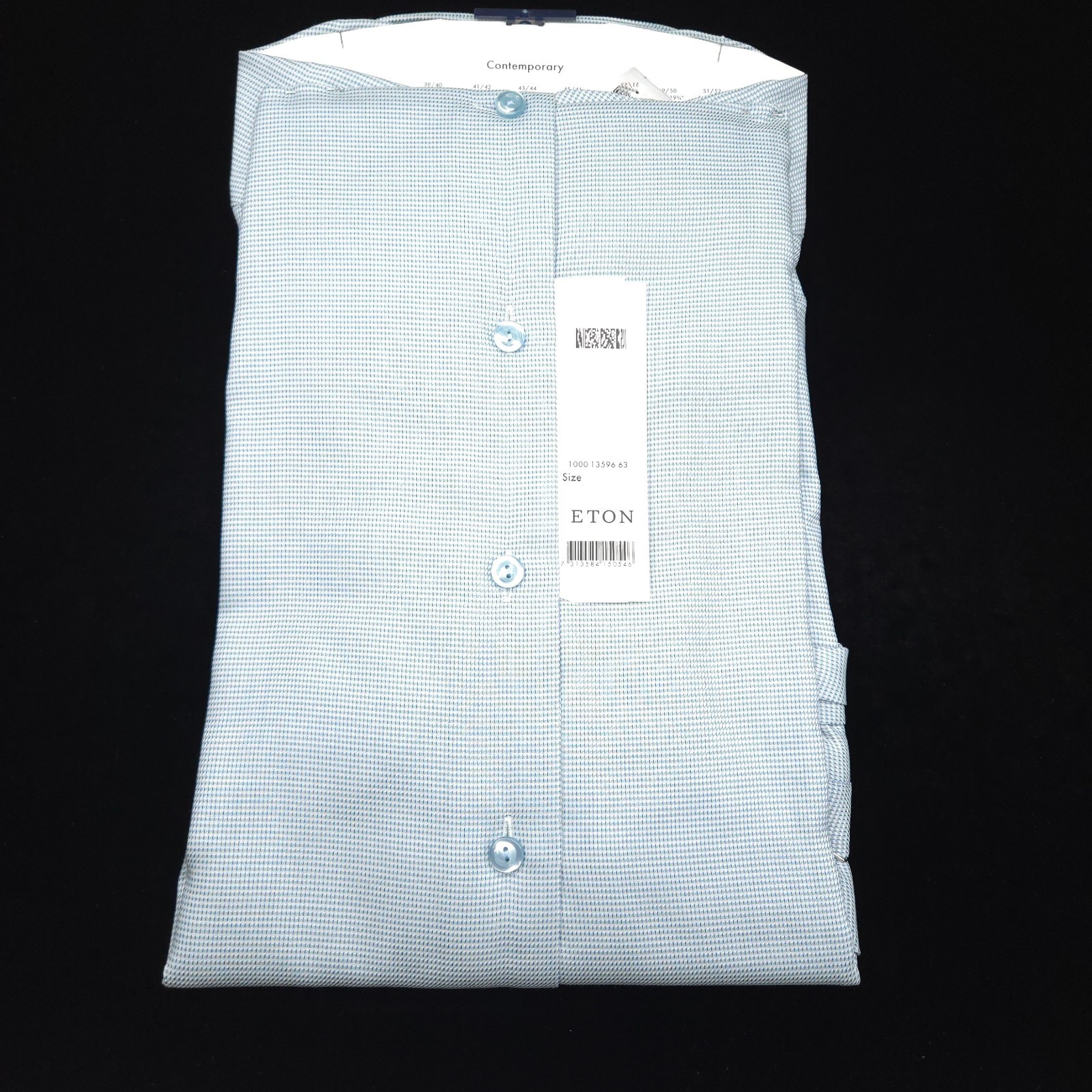 Eton Dress Button Shirt -16.5 37- Slate Blue White Contemporary ROYAL TWILL slim