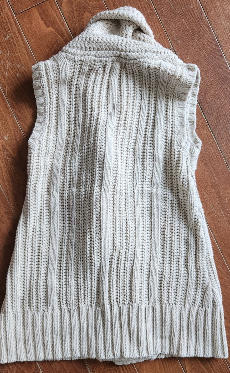 Pre-Owned Excellent Eagle’s Eye Knit Sweater Vest Girls Sz M 10-12 Beige