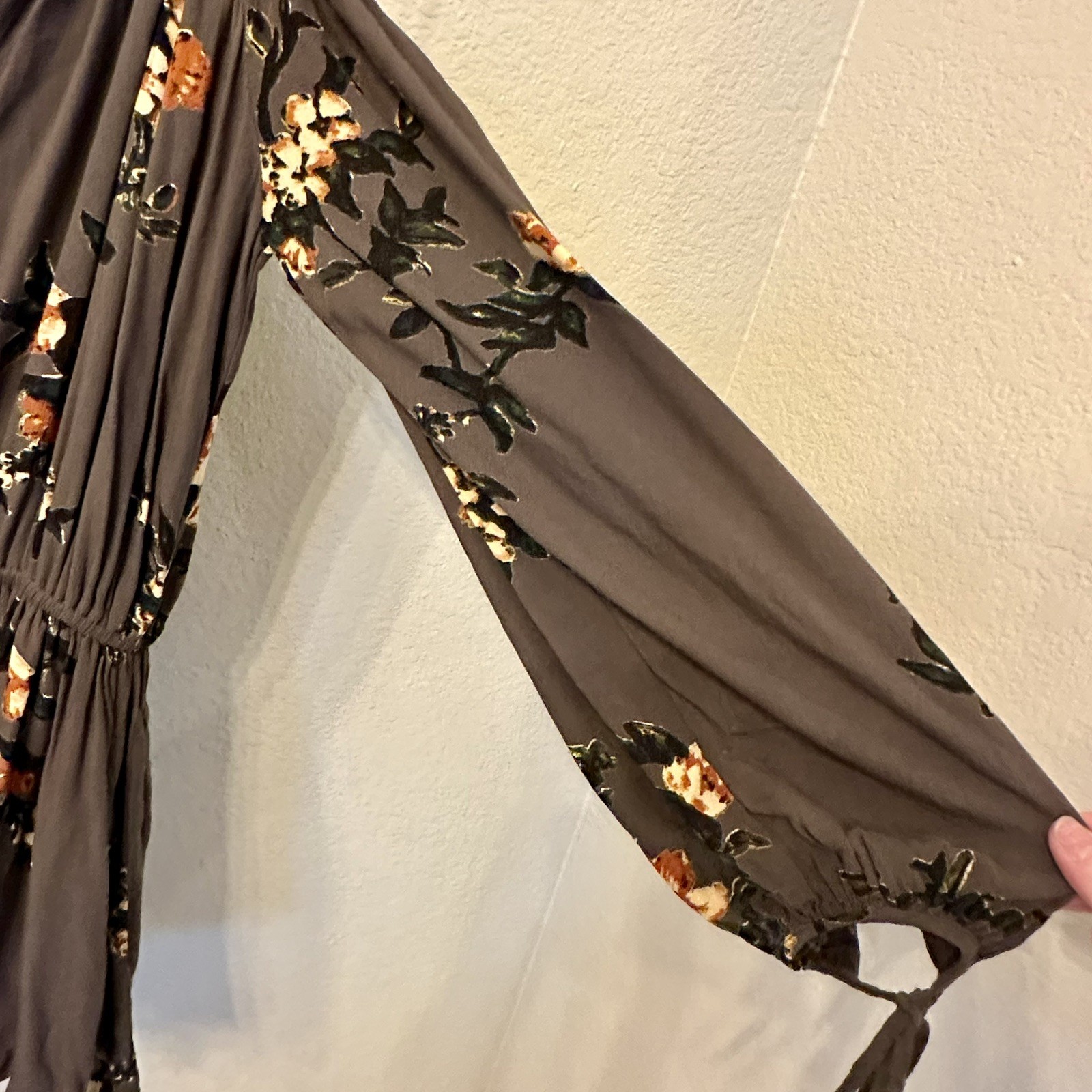 Free People Romper Floral Size XS. Grey Green Fall