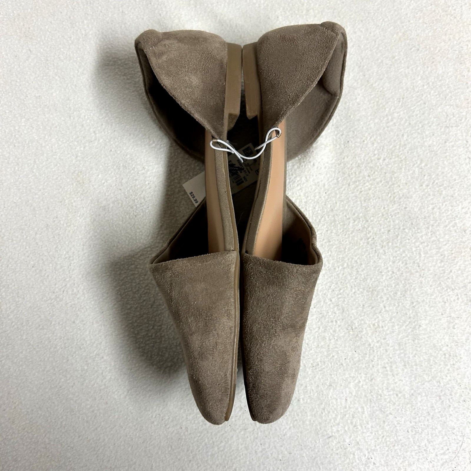 Old Navy D’Orsay Flats Women size 8 Taupe Faux Sueded Upper Slip On NWT no box