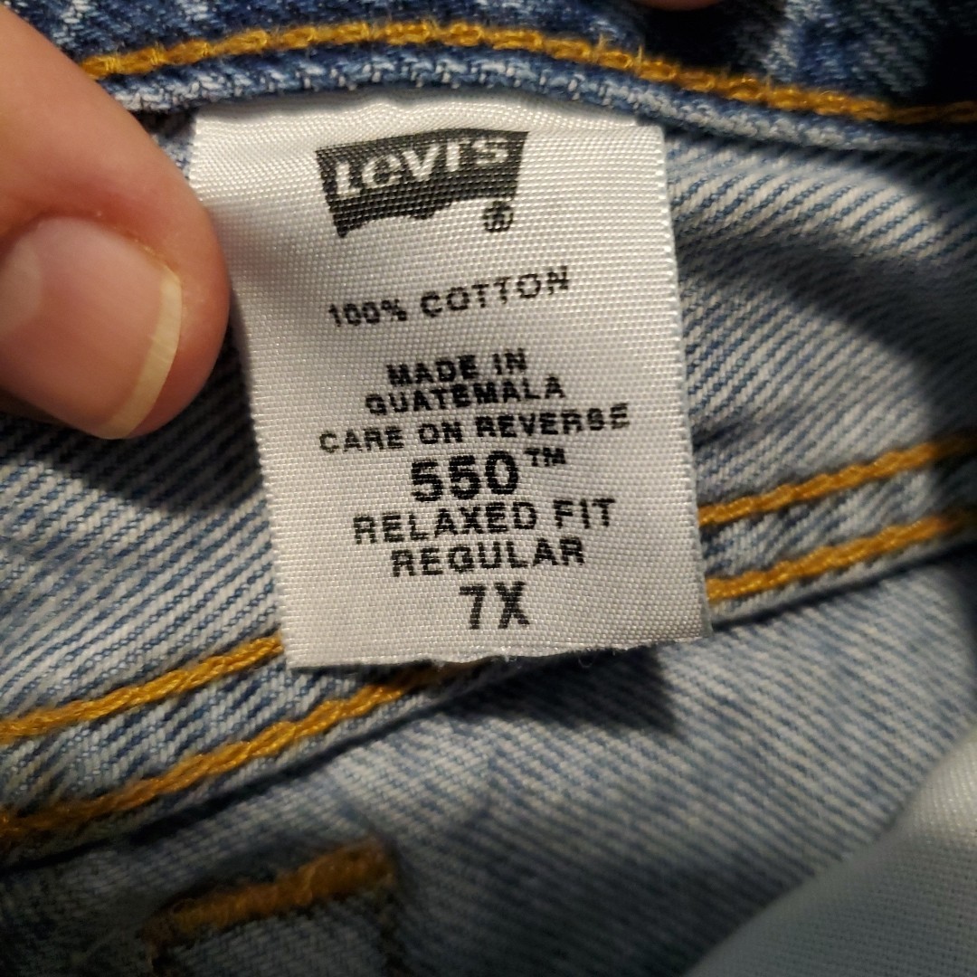 Vintage Levi’s 550 Blue Denim Jean Shorts 7X Reg Kids Red Tab Vintage