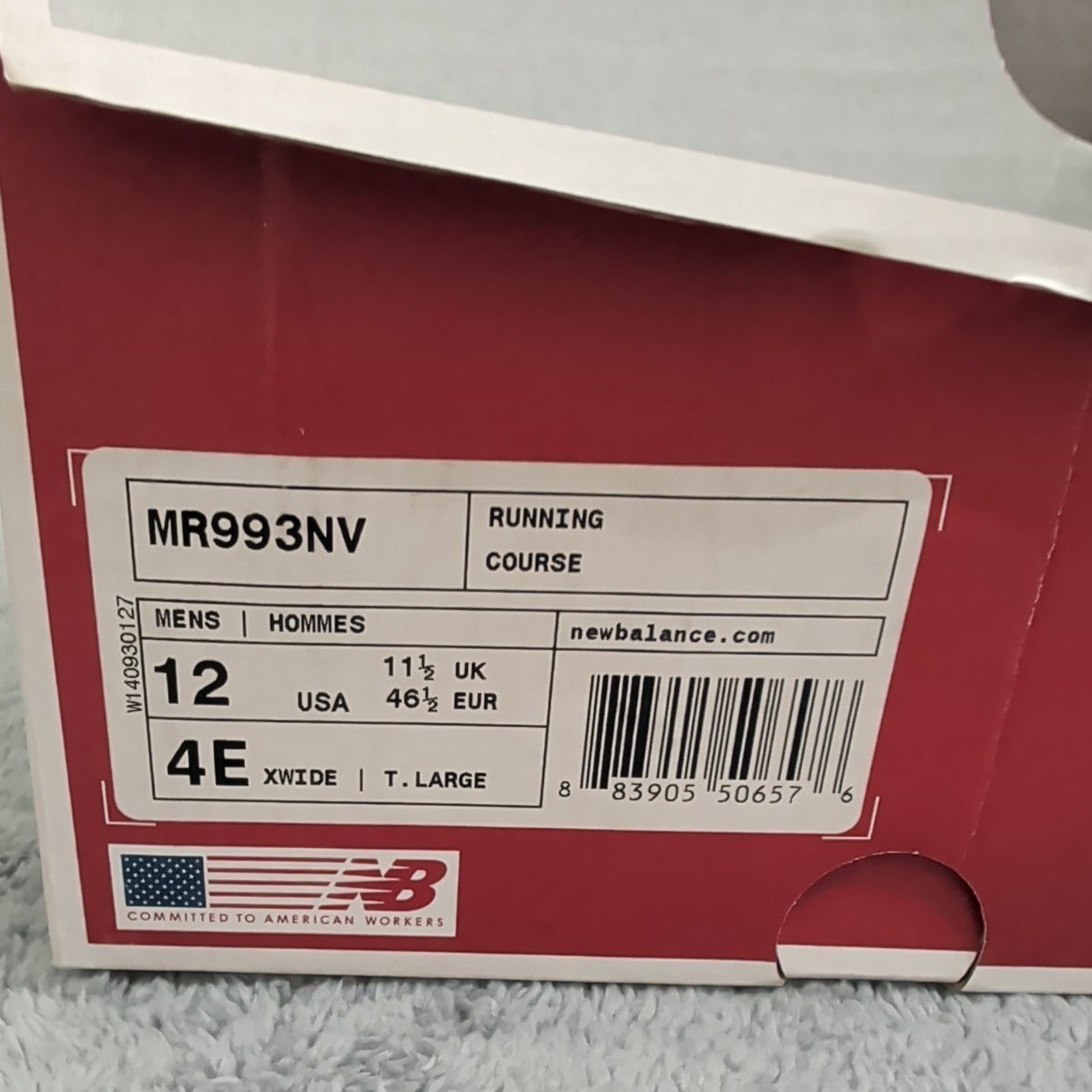 New Balance MADE in USA 993 Core Navy MR993NV Men’s Shoe Size 12 width 4E READ