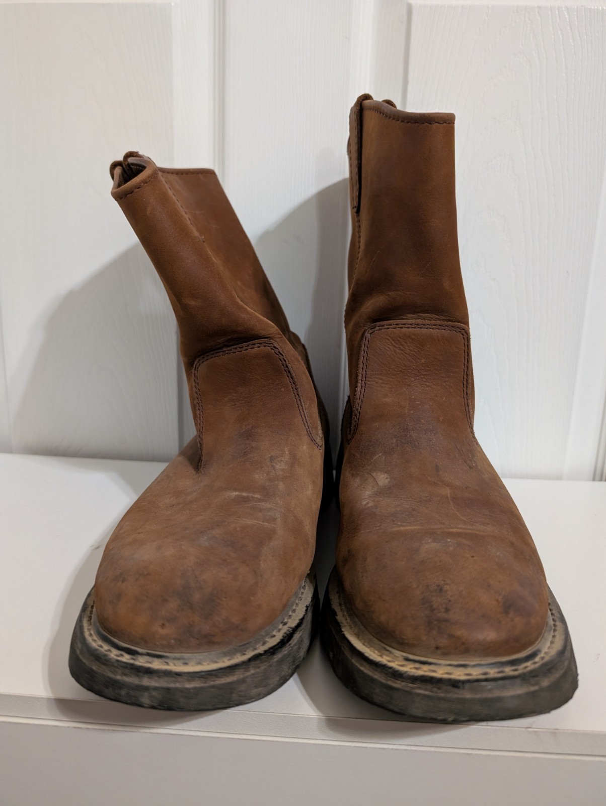 Wolverine Mens Boots Brown Wellington Leather Waterproof Size 12 EW Extra Wide