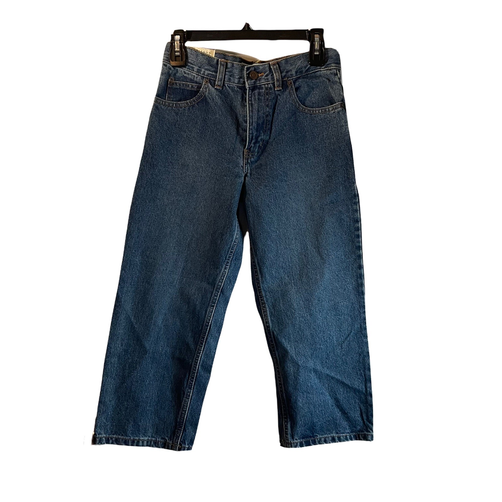 NWT Arizona Jean Company Boys 10 Husky Adjustable Waistband Denim Blue Jeans