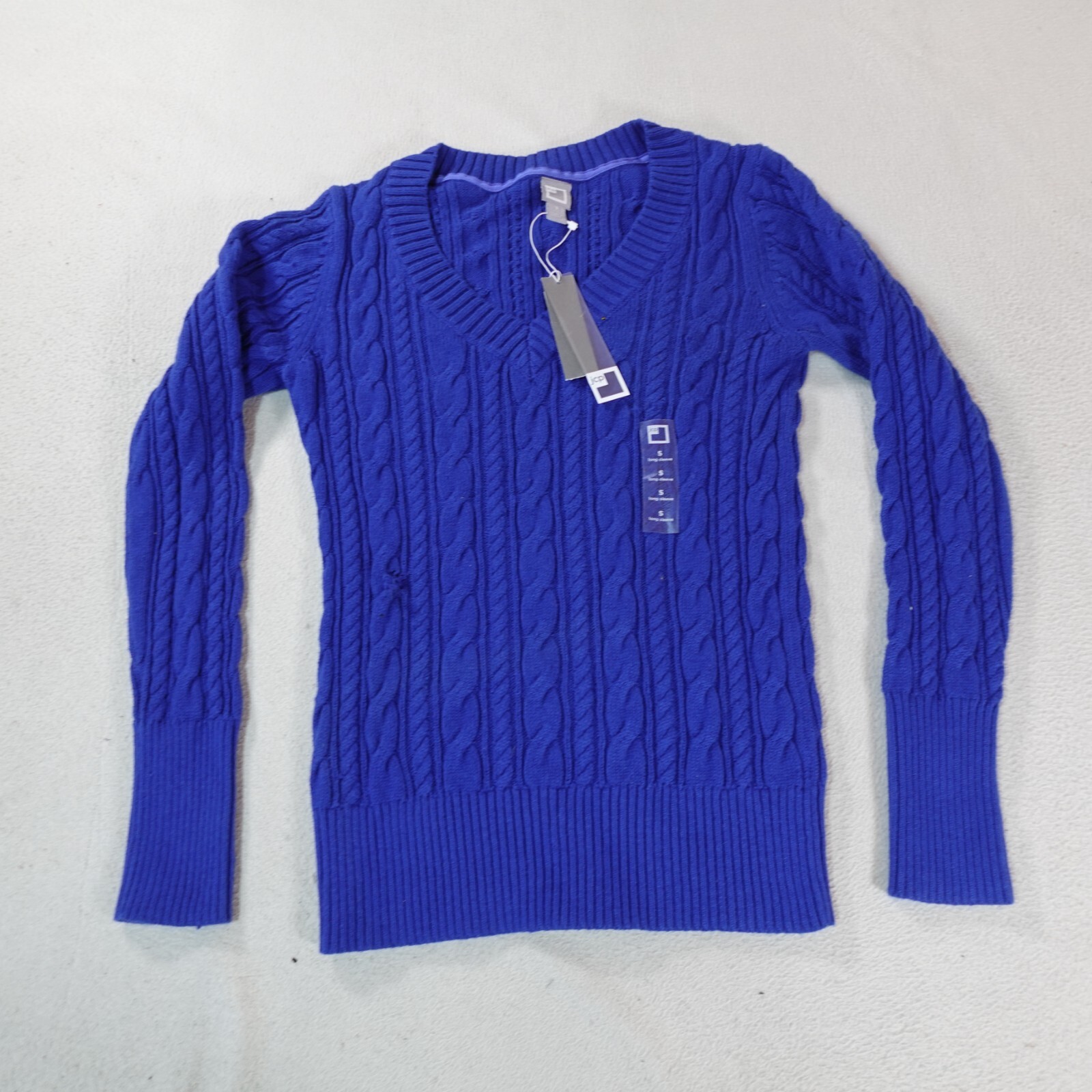 Vintage Jcpenny Sweater Womens Small Blue Fisherman Knit Pullover Outdoor Top