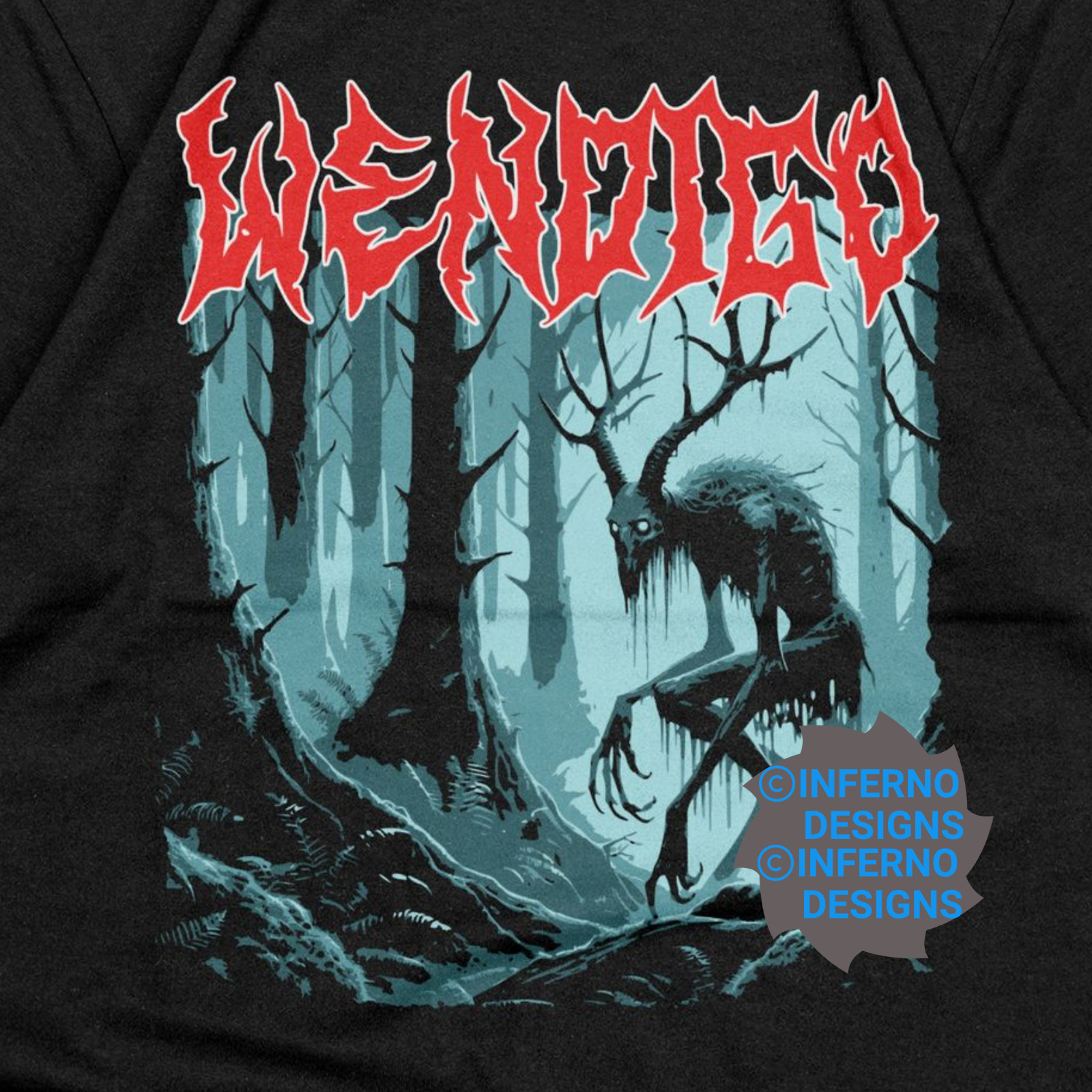 Wendigo Metal Shirt, Cryptids shirt, Horror Graphic, Metal, Goth, Grunge Shirt