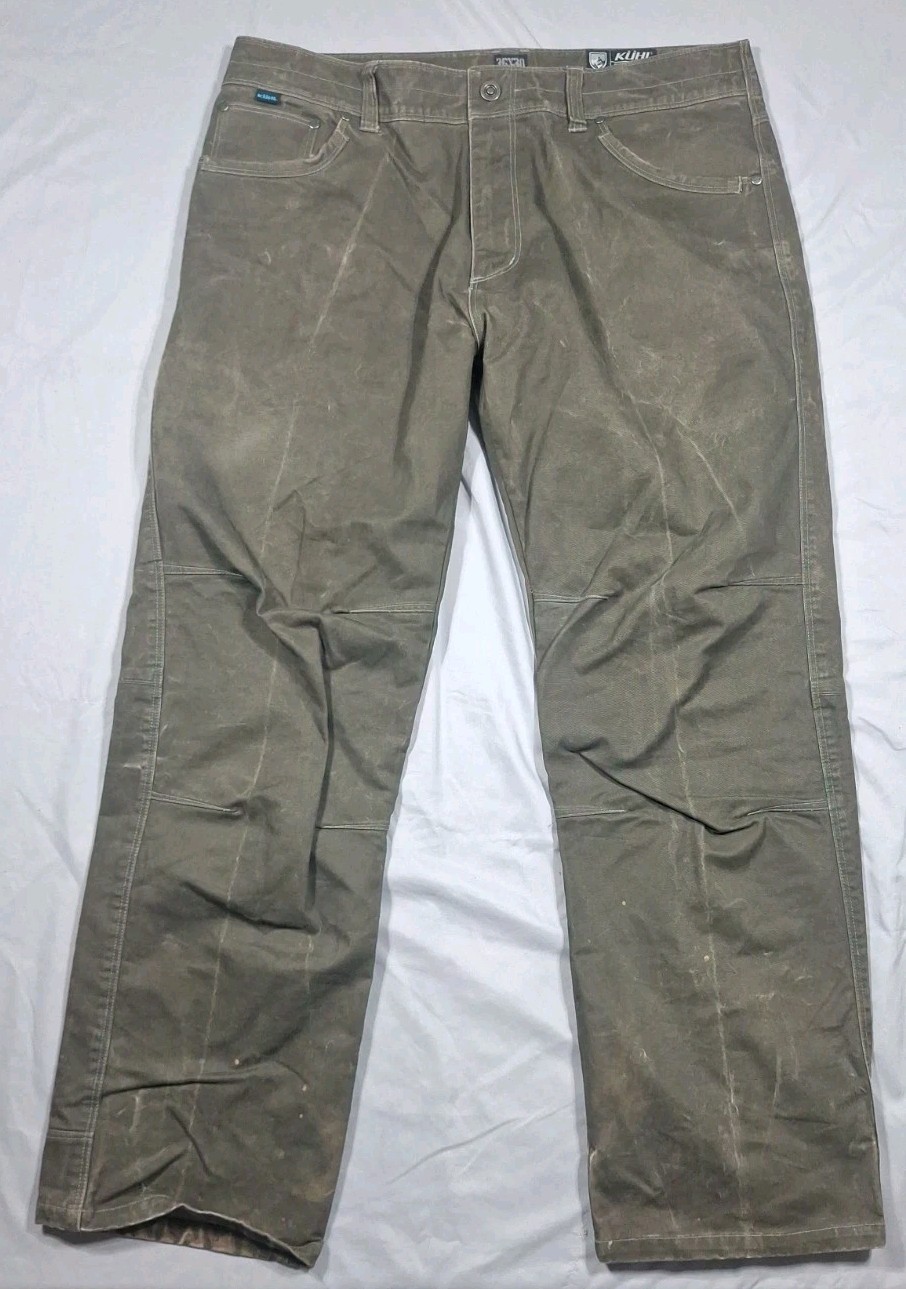 Kuhl Rydr Forged Iron gray Vintage Patina Dye Straight Leg Pants Size 36×30