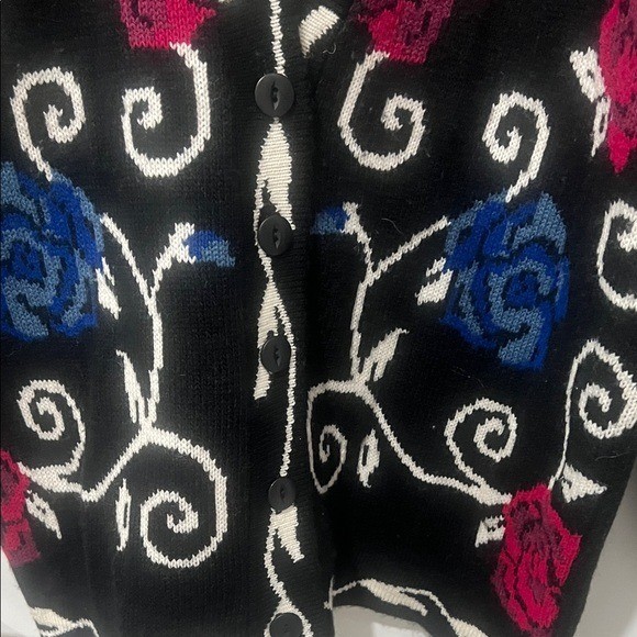 Vintage Norton McNaughton Floral Knit Cardigan, Size M or L
