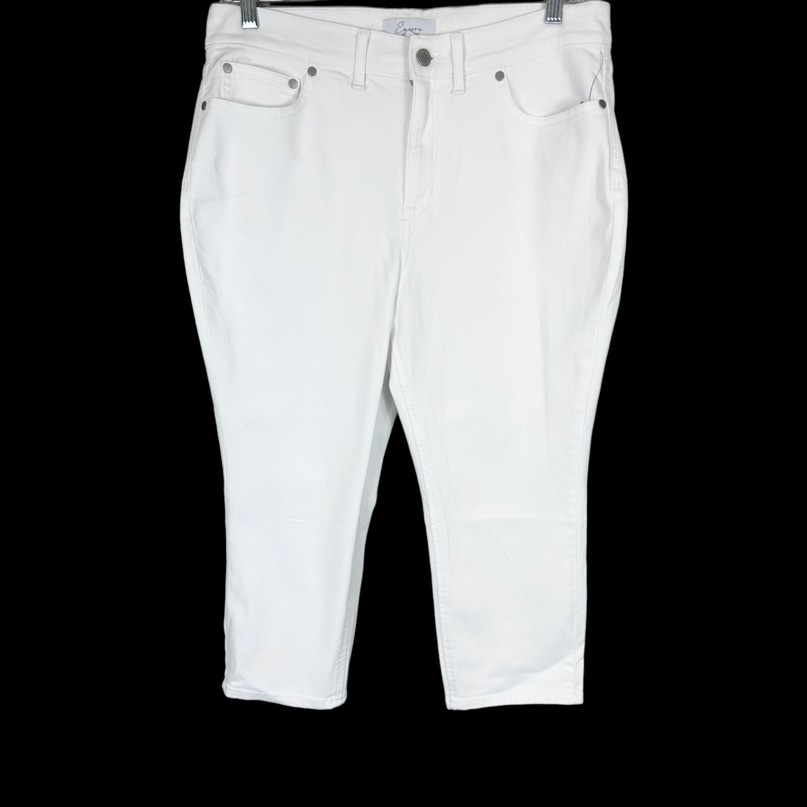 Encore by Idina Menzel Petite High Waisted Crop Jeans – Color White Size 14P
