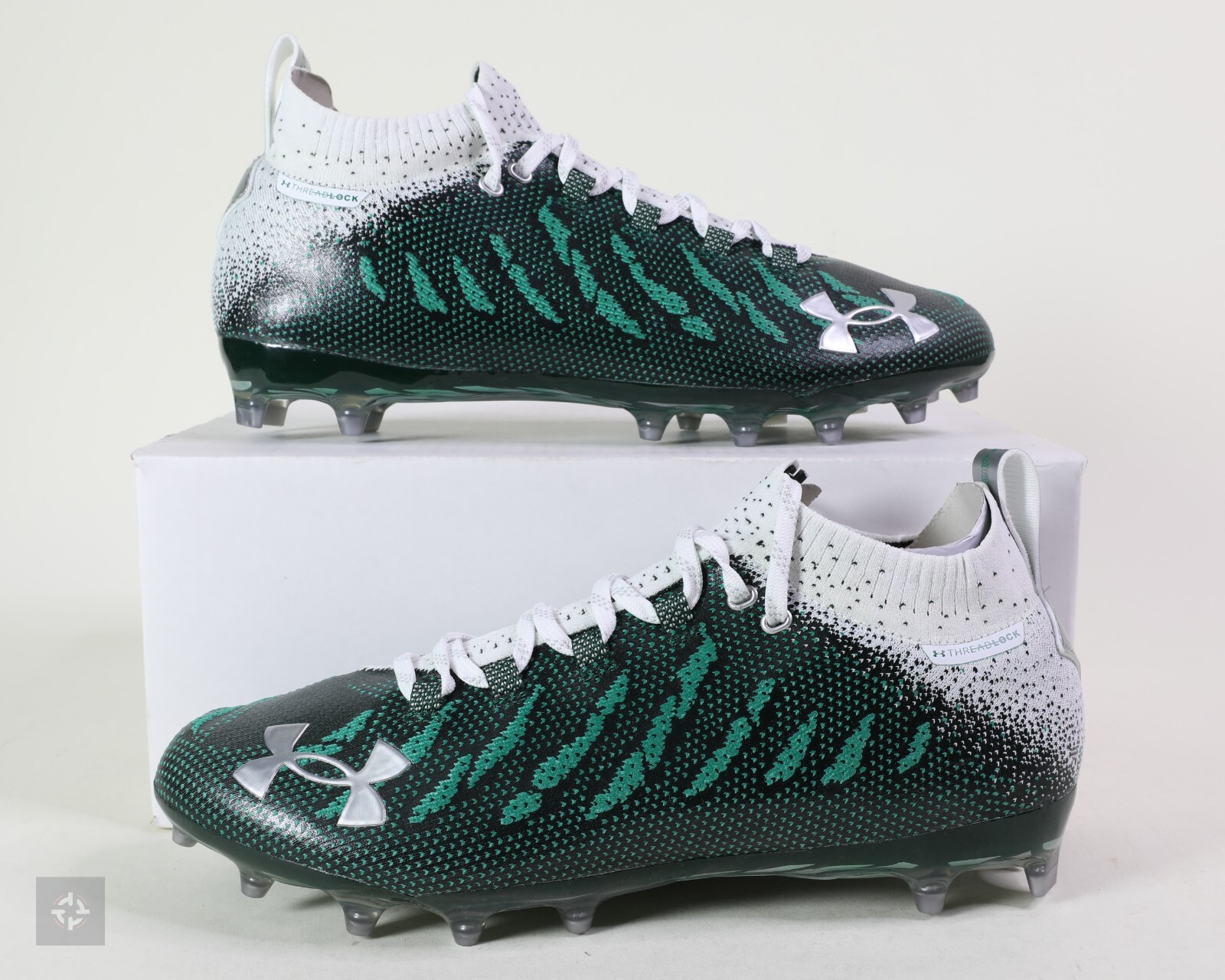 Under Armour Spotlight Lux MC Green Football Cleats Size 11.5-12.5 (3022654-300)