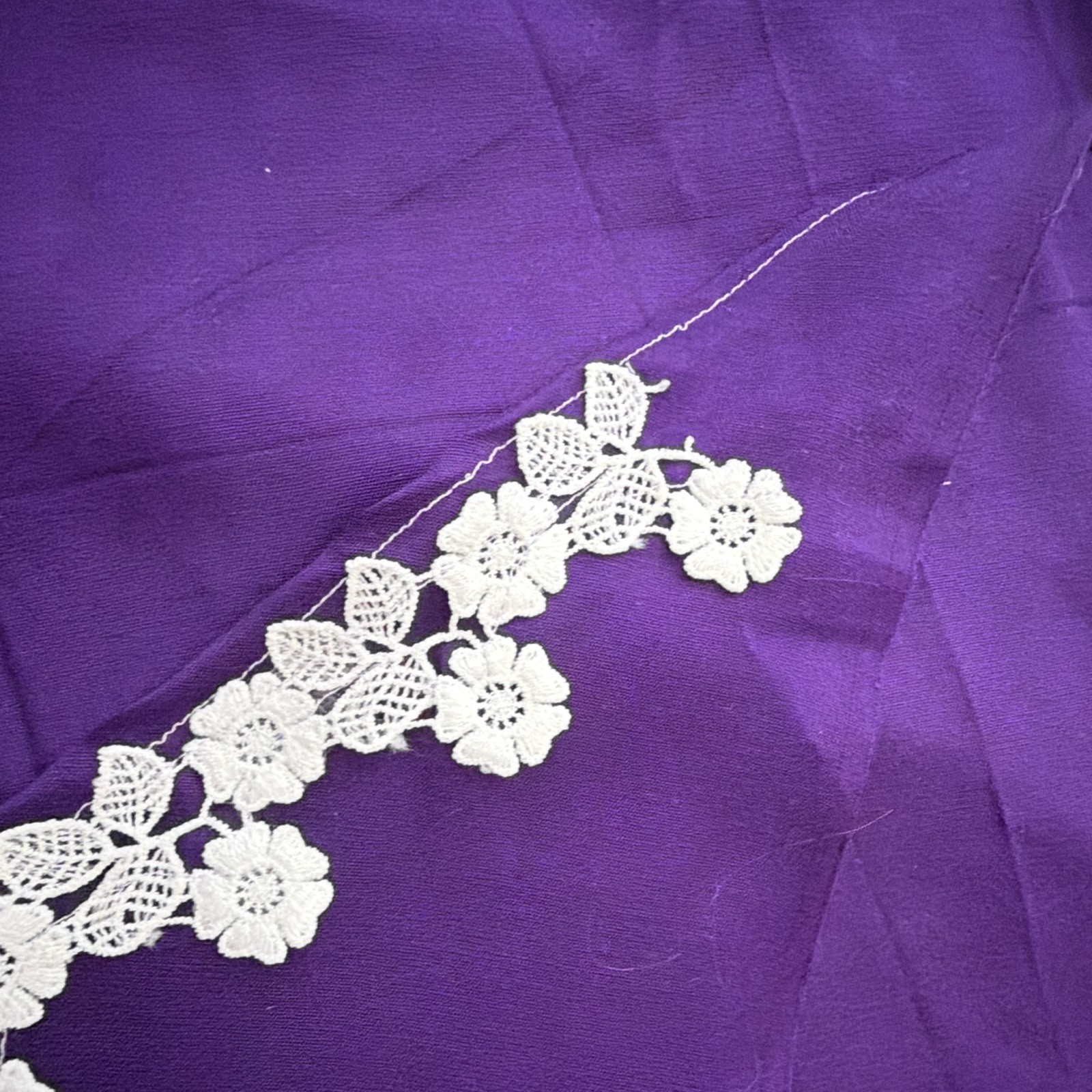 Small Dog Under 13 lbs Purple with white floral Lace Scarf – tailored by seller