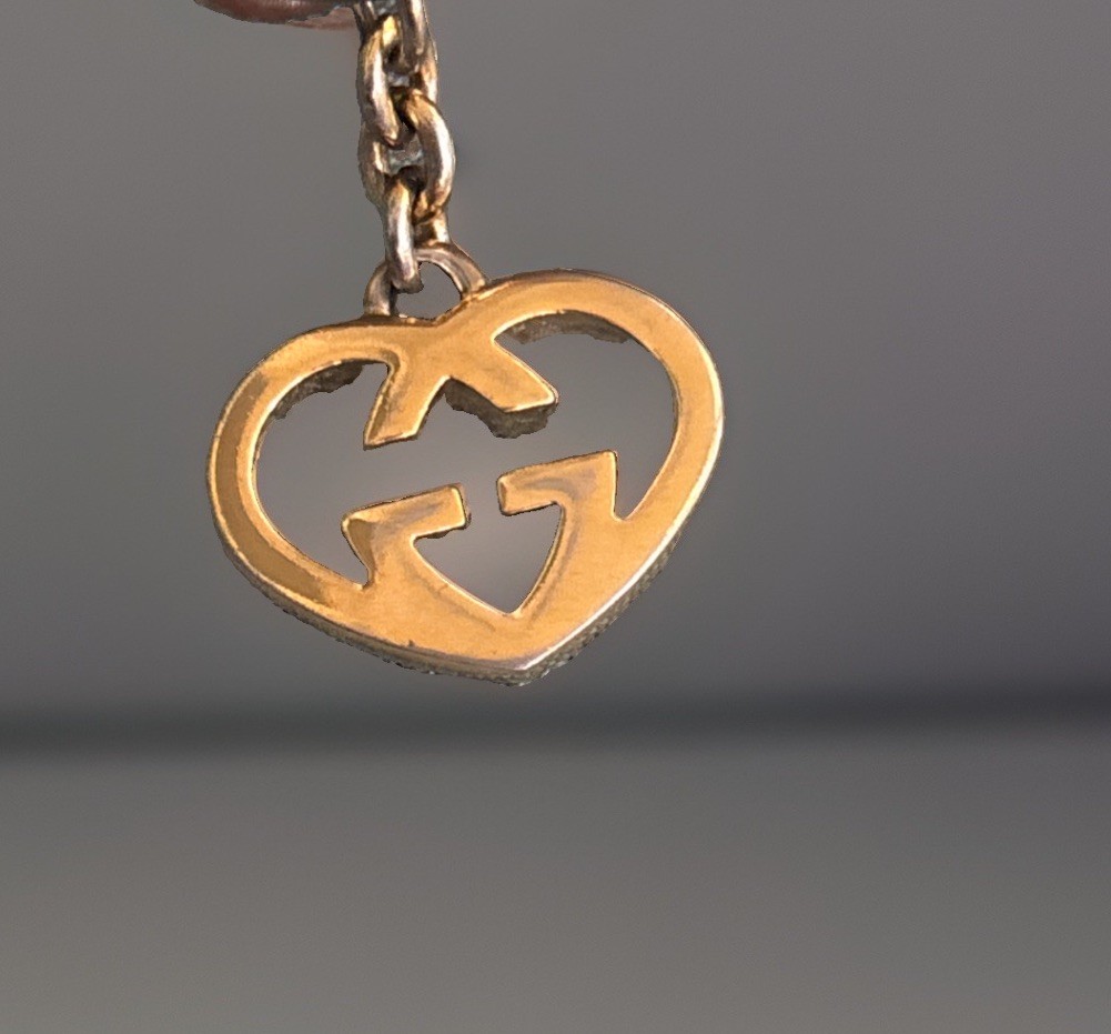 Gucci Bronze Guccissima Leather Zip Around Continental Wallet GG Heart Charm