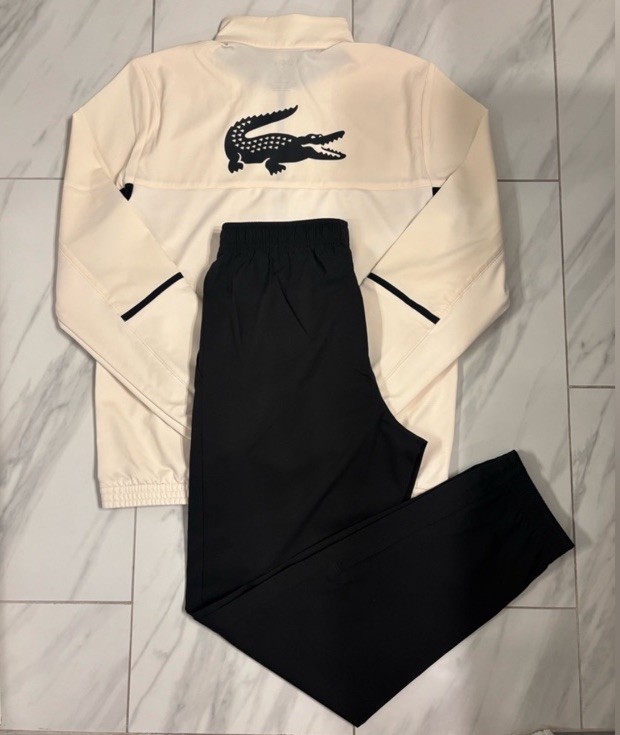 Lacoste Sport Men’s Tracksuit Beige Black $280 New