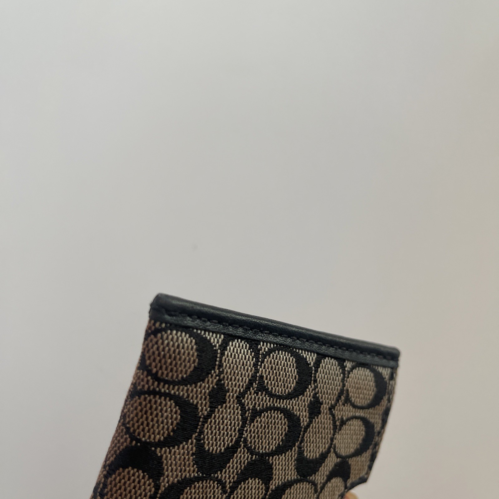 Vintage Coach Black Signature Logo Fabric Double Sided/ handbag only/