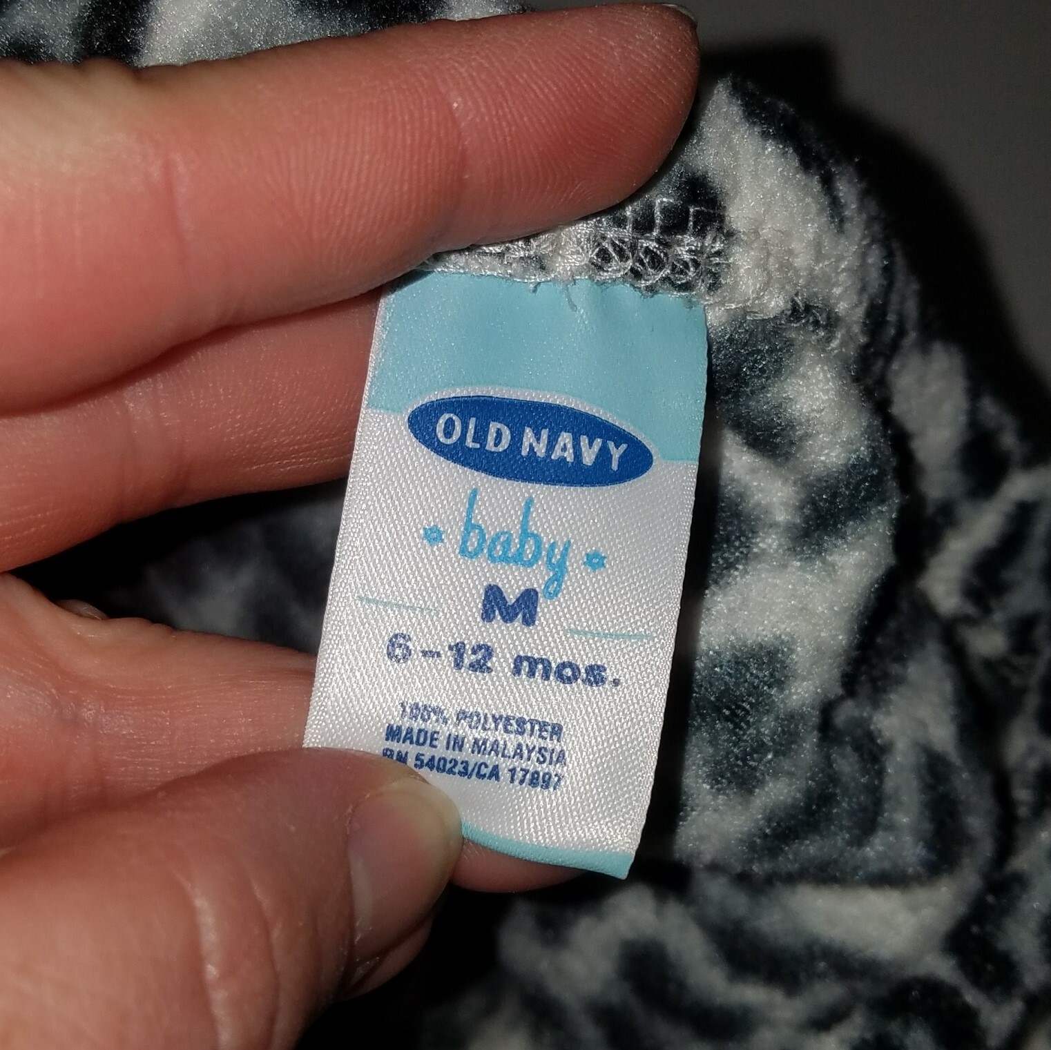 Old Navy Gray Black Leopard Print Fleece Pants Baby Girl 6-12 Months White