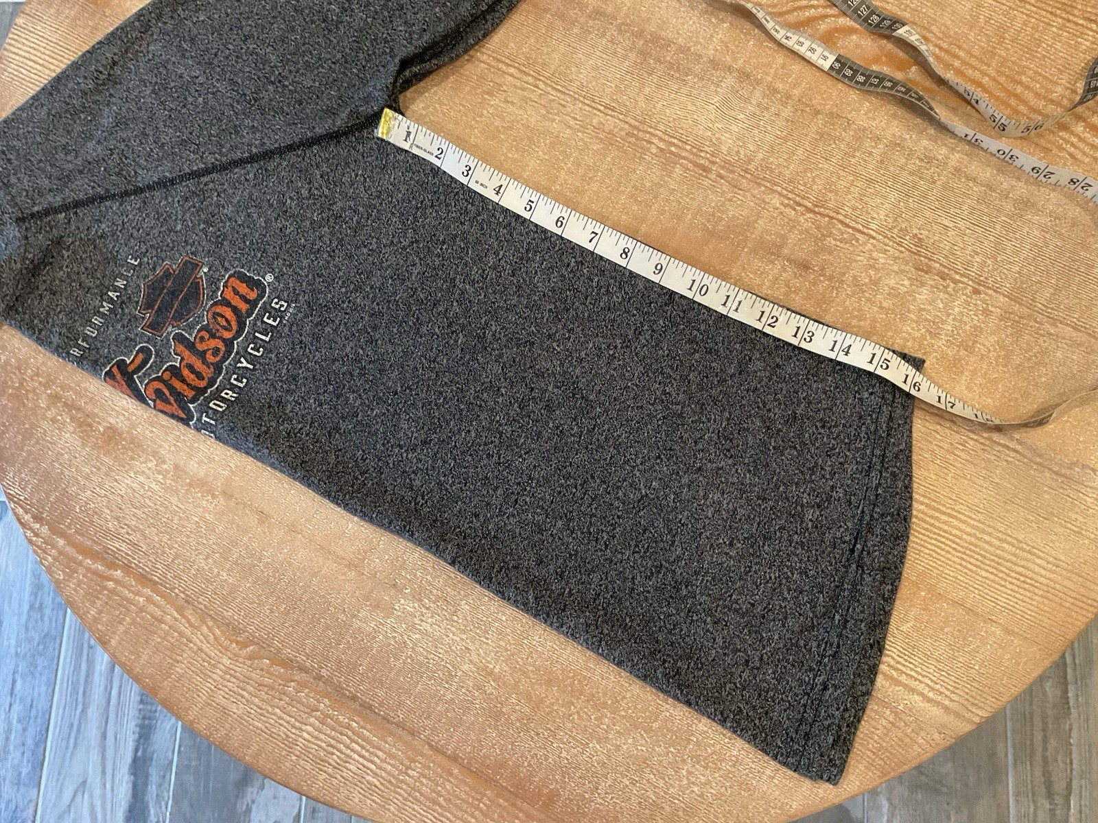 Harley Davidson Hooded Shirt L Gray Long Sleeve Pullover Hoodie Stretch Kansas