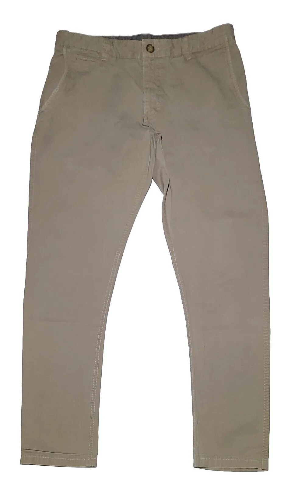 Strellson Khaki Pants Mens 34X31 Khaki Straight Fit Chino Slash Pockets