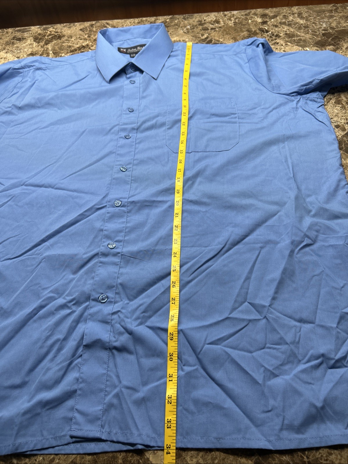 Fortino Landi Men’s Button Down Dress Shirt 19 – 19.5 36-37 Blue Long Sleeve